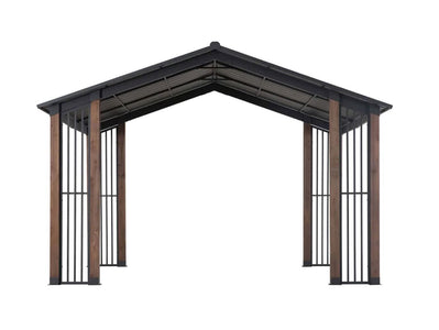 SummerCove 11x13 Black Wooden Frame Gable Roof Gazebo/Pavilion with Ceiling Hook Gazebo Sunjoy 