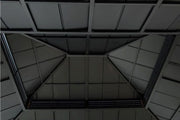 Image of SummerCove 13x15 Black 2-Tier Steel Gazebo with Metal Ceiling Hook Gazebo Sunjoy 