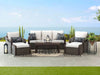 SummerCove 6-pc. Brown Wicker Outdoor Patio Conversation Sets Furniture with 2 Ottomans Outdoor Furniture Sunjoy 