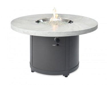 White Onyx Beacon Round Gas Fire Pit Table Fire Pit Outdoor Greatroom Company 