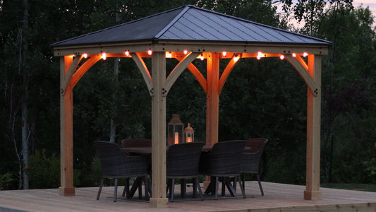 Yardistry 10 x 10 Meridian Gazebo Kit 100% Cedar with Aluminum Roof Gazebo Yardistry 
