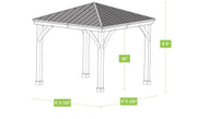 Image of Yardistry 10 x 10 Meridian Gazebo Kit 100% Cedar with Aluminum Roof Gazebo Yardistry 