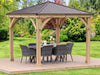 Yardistry 10 x 10 Meridian Gazebo Kit 100% Cedar with Aluminum Roof Gazebo Yardistry 