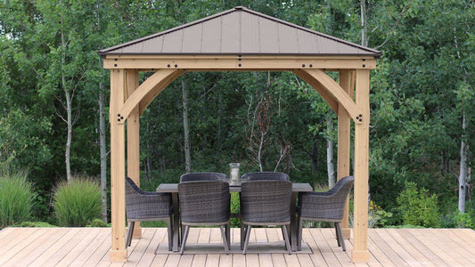 Yardistry 10 x 10 Meridian Gazebo Kit 100% Cedar with Aluminum Roof Gazebo Yardistry 