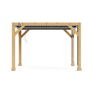 Yardistry 10 x 12 Meridian Cedar Room with Louvered Roof Pergola Yardistry 