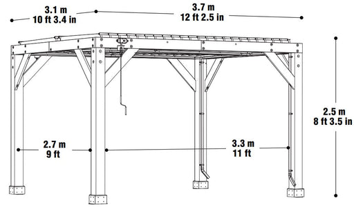 Yardistry 10 x 12 Meridian Cedar Room with Louvered Roof Pergola Yardistry 