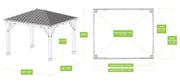 Image of Yardistry 10 x 12 Meridian Gazebo Kit 100% Cedar with Aluminum Roof Gazebo Yardistry 