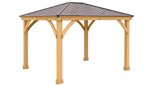 Yardistry 10 x 12 Meridian Gazebo Kit 100% Cedar with Aluminum Roof Gazebo Yardistry 