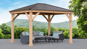 Image of Yardistry 10 x 12 Meridian Gazebo Kit 100% Cedar with Aluminum Roof Gazebo Yardistry 