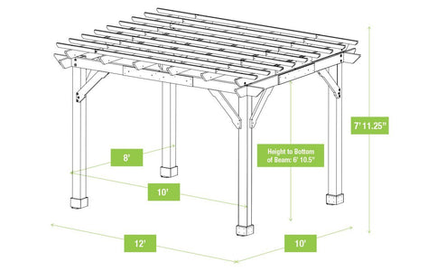 Yardistry 10 x 12 Meridian Pergola Pergola Yardistry 