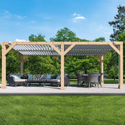 Image of Yardistry 10 x 20 Meridian Cedar Room with Louvered Roof Pergola Yardistry 
