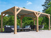 Yardistry 10 x 20 Meridian Cedar Room with Louvered Roof Pergola Yardistry 