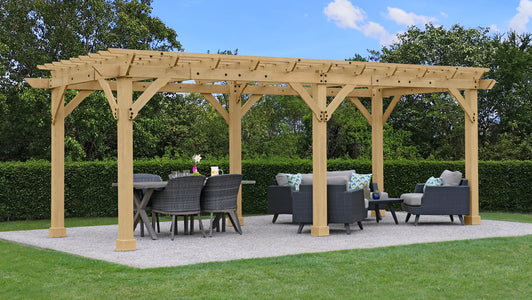 Yardistry 10 x 22 Meridian 100% Cedar Pergola Pergola Yardistry 