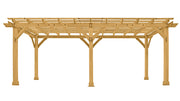 Image of Yardistry 10 x 22 Meridian 100% Cedar Pergola Pergola Yardistry 