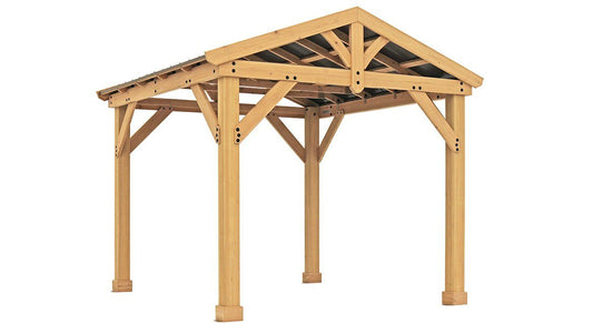 Yardistry 10x10 Tuscan Pavilion 100% Cedar with Aluminum Roof Gazebo Yardistry 
