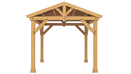 Yardistry 10x10 Tuscan Pavilion 100% Cedar with Aluminum Roof Gazebo Yardistry 