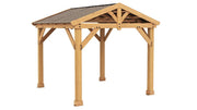 Image of Yardistry 10x10 Tuscan Pavilion 100% Cedar with Aluminum Roof Gazebo Yardistry 