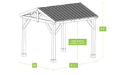 Image of Yardistry 10x10 Tuscan Pavilion 100% Cedar with Aluminum Roof Gazebo Yardistry 
