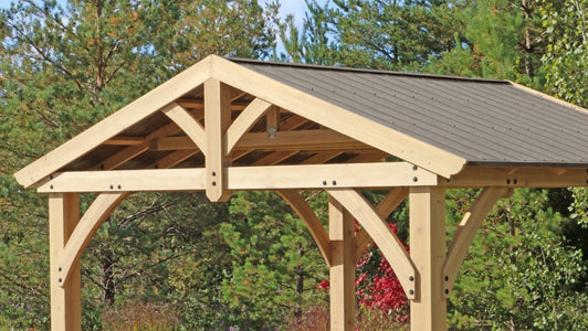 Yardistry 11 x 13 Carolina Pavilion 100% Cedar with Aluminum Roof Gazebo Yardistry 