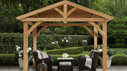 Image of Yardistry 11 x 13 Carolina Pavilion 100% Cedar with Aluminum Roof Gazebo Yardistry 