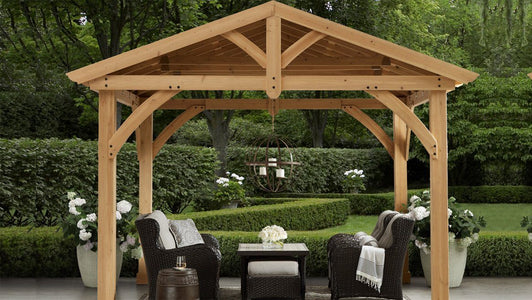 Yardistry 11 x 13 Carolina Pavilion 100% Cedar with Aluminum Roof Gazebo Yardistry 