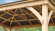 Image of Yardistry 11 x 13 Meridian Gazebo 100% Cedar with Aluminum Roof Gazebo Yardistry 