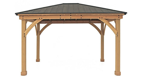 Yardistry 11 x 13 Meridian Gazebo 100% Cedar with Aluminum Roof Gazebo Yardistry 
