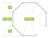 Image of Yardistry 12' Meridian Octagon Gazebo Kit 100% Cedar with Aluminum Roof Gazebo Yardistry 