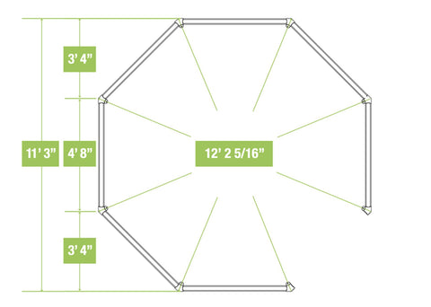 Image of Yardistry 12' Meridian Octagon Gazebo Kit 100% Cedar with Aluminum Roof Gazebo Yardistry 