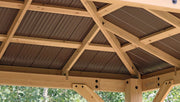 Image of Yardistry 12 x 12 Meridian Gazebo 100% Cedar with Aluminum Roof Gazebo Yardistry 