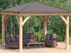 Yardistry 12 x 12 Meridian Gazebo 100% Cedar with Aluminum Roof Gazebo Yardistry 