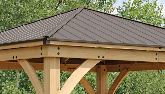Yardistry 12 x 12 Meridian Gazebo 100% Cedar with Aluminum Roof Gazebo Yardistry 