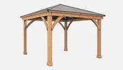Image of Yardistry 12 x 12 Meridian Gazebo 100% Cedar with Aluminum Roof Gazebo Yardistry 