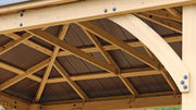 Image of Yardistry 12 x 14 Meridian Gazebo 100% Cedar with Aluminum Roof Gazebo Yardistry 