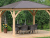 Yardistry 12 x 14 Meridian Gazebo 100% Cedar with Aluminum Roof Gazebo Yardistry 