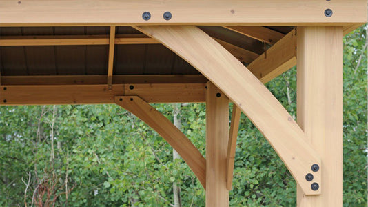 Yardistry 12 x 14 Meridian Gazebo 100% Cedar with Aluminum Roof Gazebo Yardistry 
