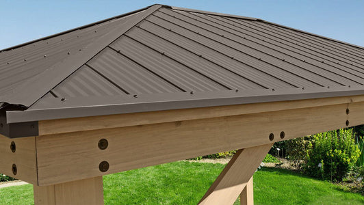 Yardistry 12 x 16 Meridian Gazebo 100% Cedar with Aluminum Roof Gazebo Yardistry 
