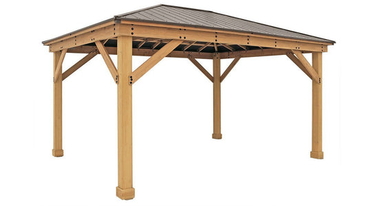 Yardistry 12 x 16 Meridian Gazebo 100% Cedar with Aluminum Roof Gazebo Yardistry 