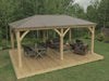 Yardistry 12 x 20 Meridian Gazebo 100% Cedar with Aluminum Roof Hard Top Gazebo Yardistry 