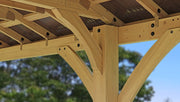 Image of Yardistry 12 x 24 Meridian Gazebo 100% Cedar with Aluminum Roof Hard Top Gazebo Yardistry 