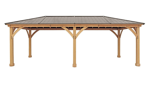 Yardistry 12 x 24 Meridian Gazebo 100% Cedar with Aluminum Roof Hard Top Gazebo Yardistry 