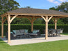 Yardistry 12 x 24 Meridian Gazebo 100% Cedar with Aluminum Roof Hard Top Gazebo Yardistry 