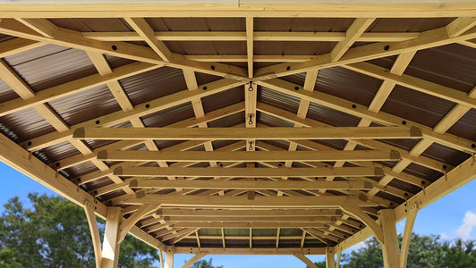 Yardistry 12 x 24 Meridian Gazebo 100% Cedar with Aluminum Roof Hard Top Gazebo Yardistry 