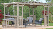 Image of Yardistry 14 x 10 Madison Pergola with Sunshade & Bar Counter Pergola Yardistry 