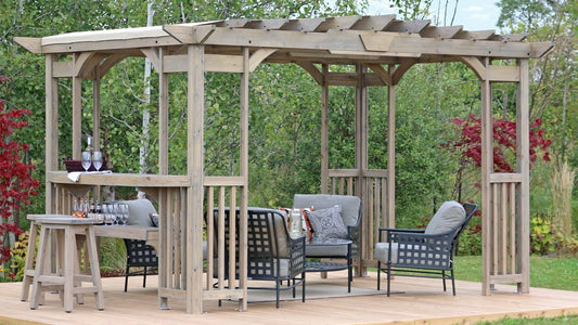 Yardistry 14 x 10 Madison Pergola with Sunshade & Bar Counter Pergola Yardistry 