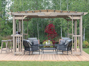 Image of Yardistry 14 x 10 Madison Pergola with Sunshade & Bar Counter Pergola Yardistry  | The Better Backyard