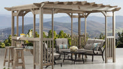 Image of Yardistry 14 x 10 Madison Pergola with Sunshade & Bar Counter Pergola Yardistry 