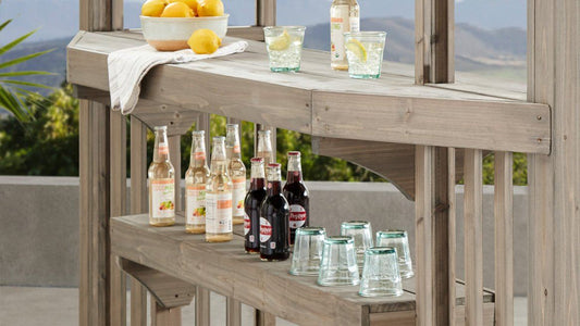 Yardistry 14 x 10 Madison Pergola with Sunshade & Bar Counter Pergola Yardistry 