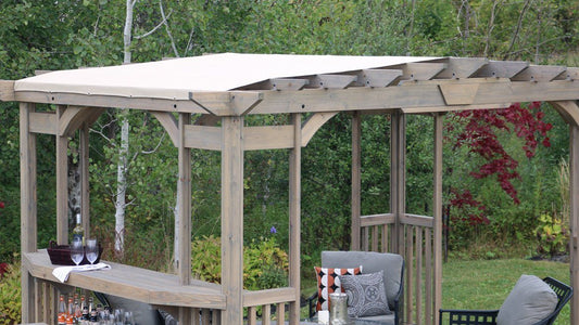 Yardistry 14 x 10 Madison Pergola with Sunshade & Bar Counter Pergola Yardistry 