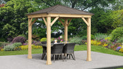 Image of Yardistry 8 x 8 Meridian Gazebo Kit 100% Cedar with Aluminum Roof Gazebo Yardistry 